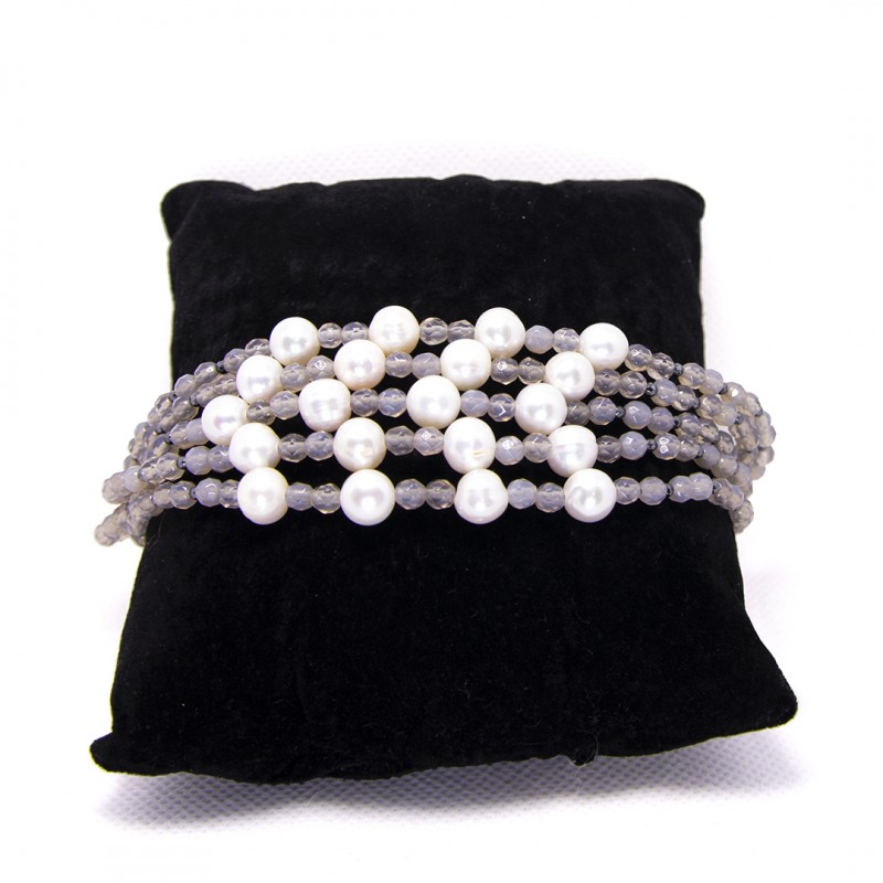 Philip Jones Bracciale Multifilo In Perle D'Acqua Dolce - Elegante, Regalo Donna
